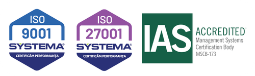 ISO 9001, ISO 27001 and IAS accreditation logos